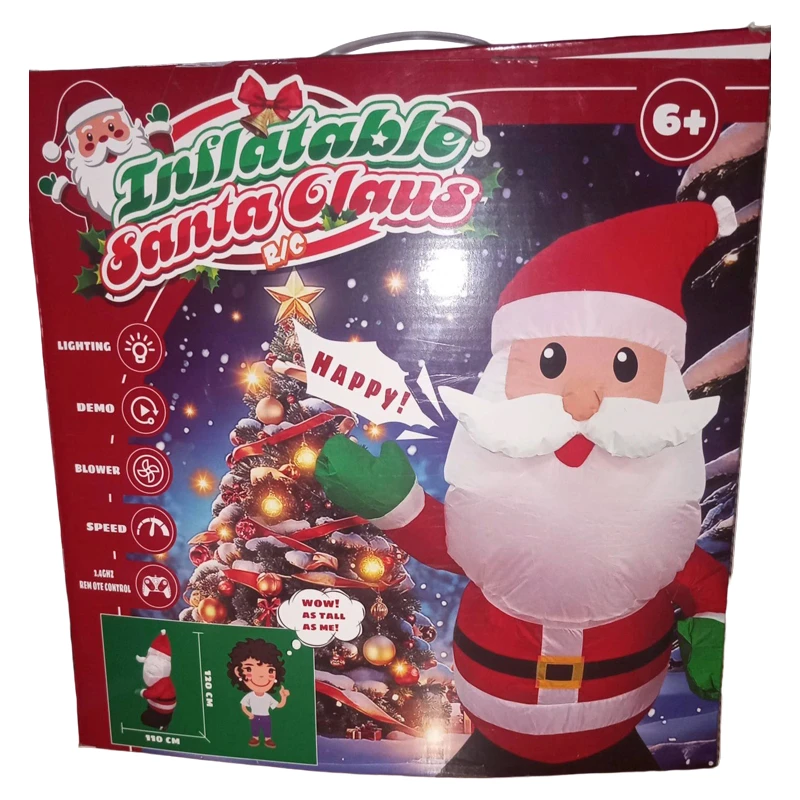 Giant Santa Claus Christmas Decorations Model One Key Inflatable Remote Control With Sound & Light Toy for Children 118 cm Tall